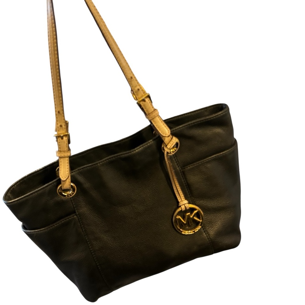 Michael Kors Black and Tan Shoulder Bag